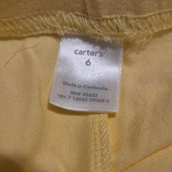 Carter's girls size 6 yellow cropped pull on pants Deadstock 2005, NWT - Picture 5 of 6